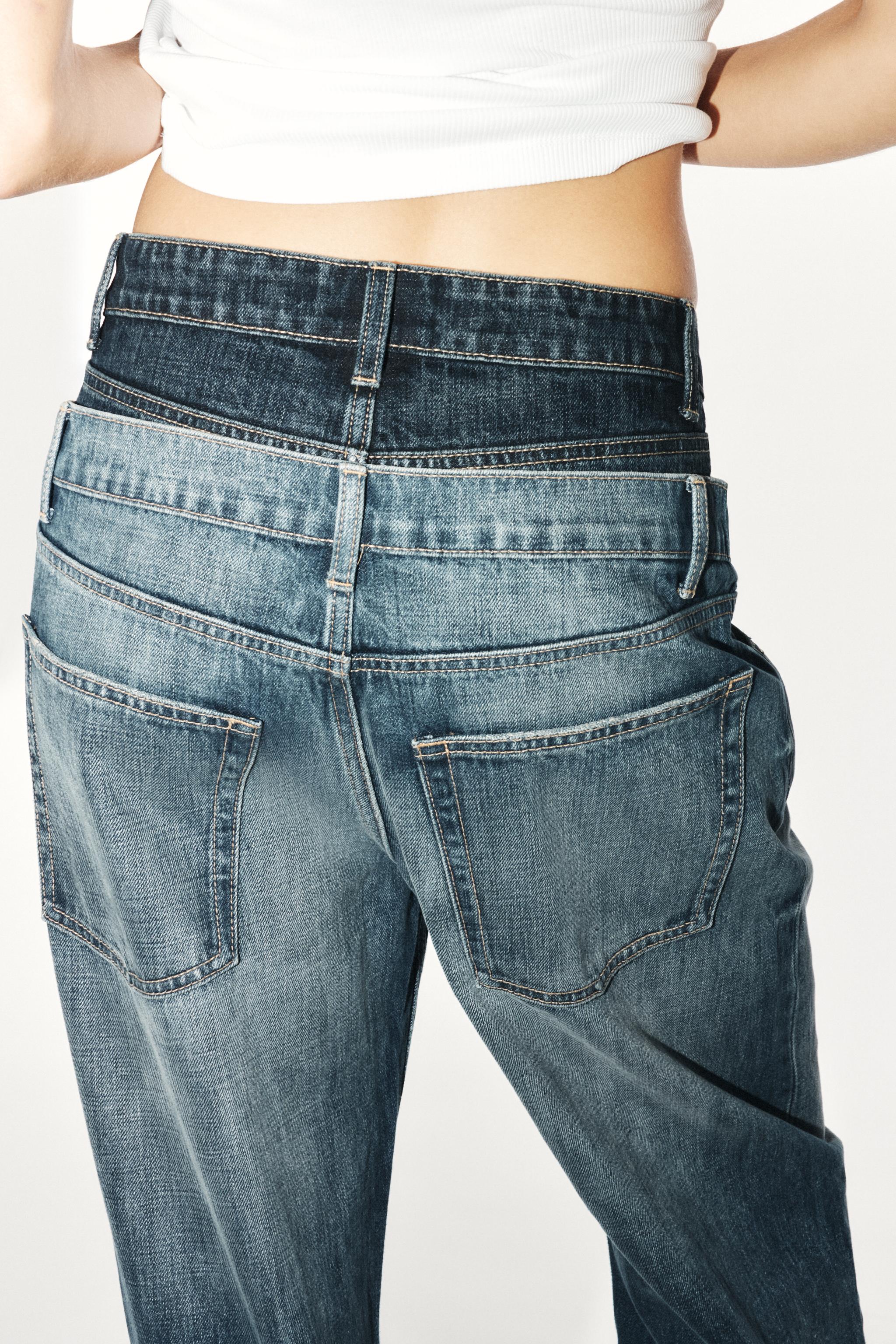 TRF LOOSE FOLDED LOW-RISE JEANS WITH DOUBLE WAISTBAND