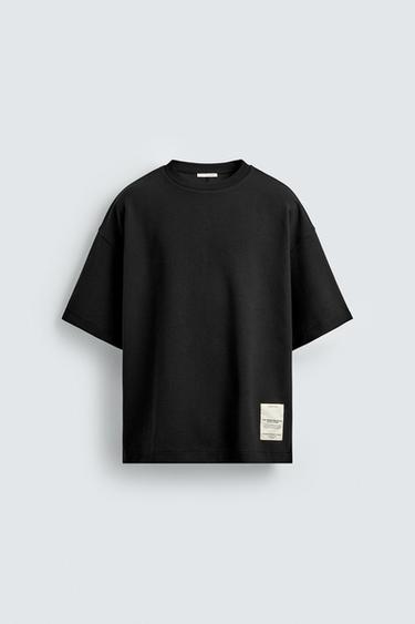 SWEATSHIRT INTERLOCK TEKNIS LABEL - Hitam dari Zara