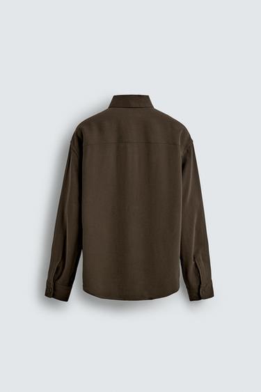 CHEMISE FLUIDE RELAXED FIT - Marron de Zara - Image 7