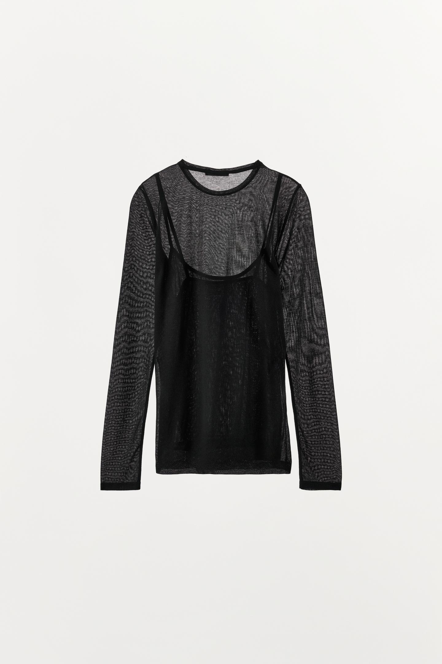 Женская футболка Zara Double Layer, цвет: Чёрный — фото 6