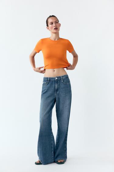 CROPPED SHORT SLEEVE T-SHIRT - Orange by Zara