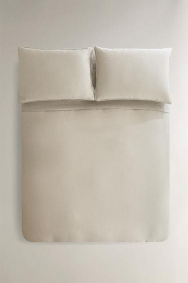 WASHED LINEN DUVET COVER (140 GXM²) - Sea green by Zara