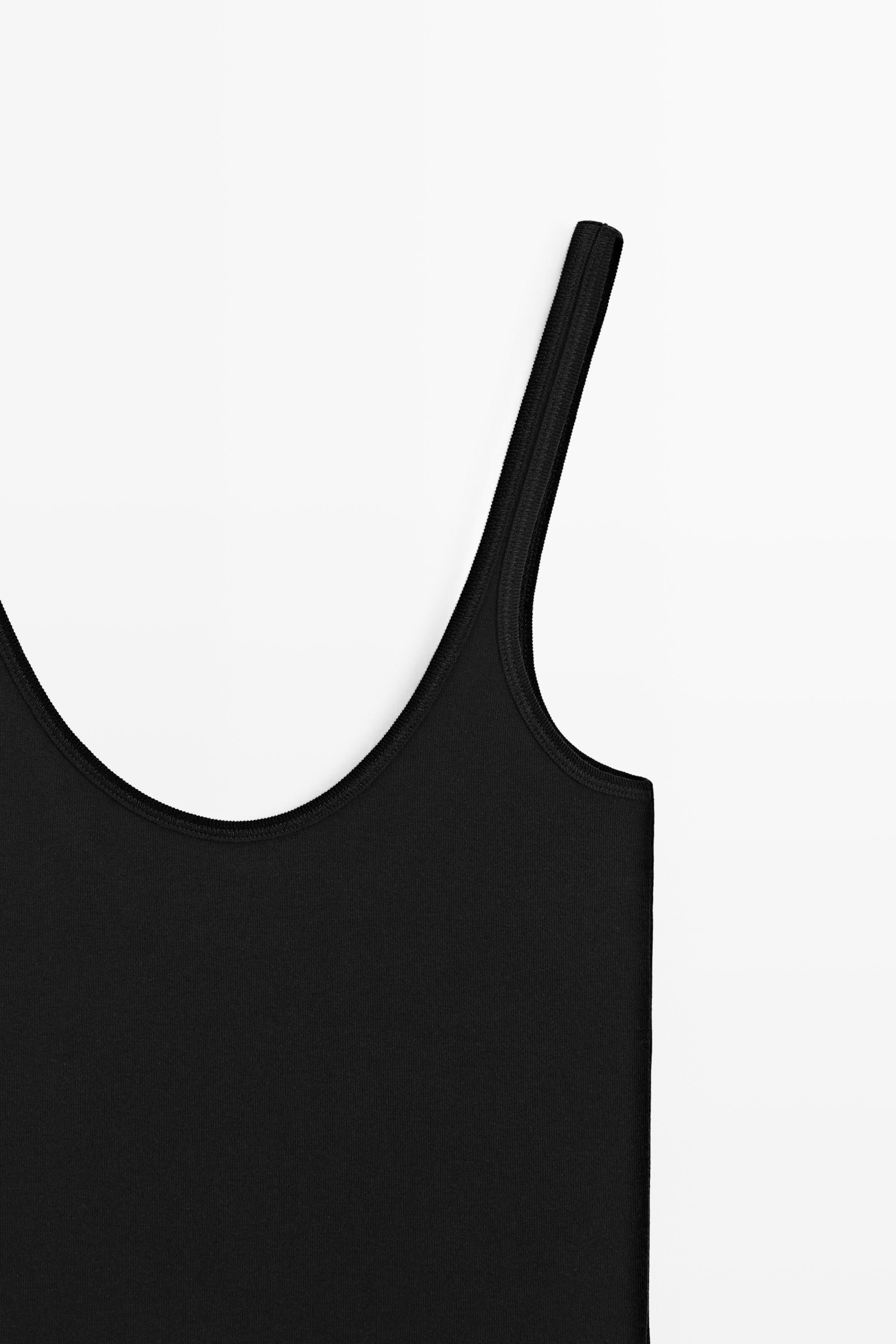 Strappy cotton blend top