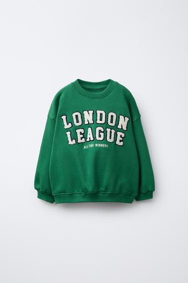 LONDON SLOGAN SWEATSHIRT - Green by Zara - Image 0