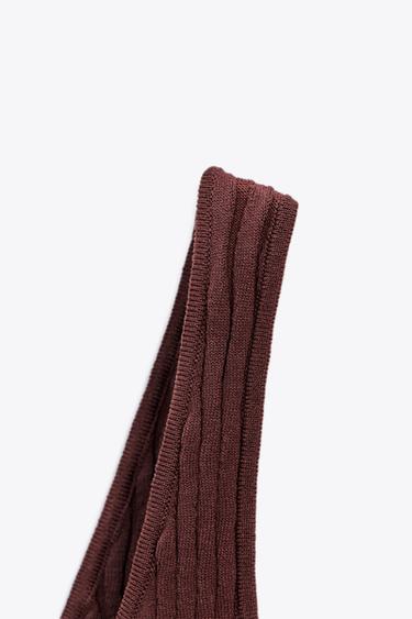TEXTURED KNIT TOP - Burgundy by Zara - Image 5