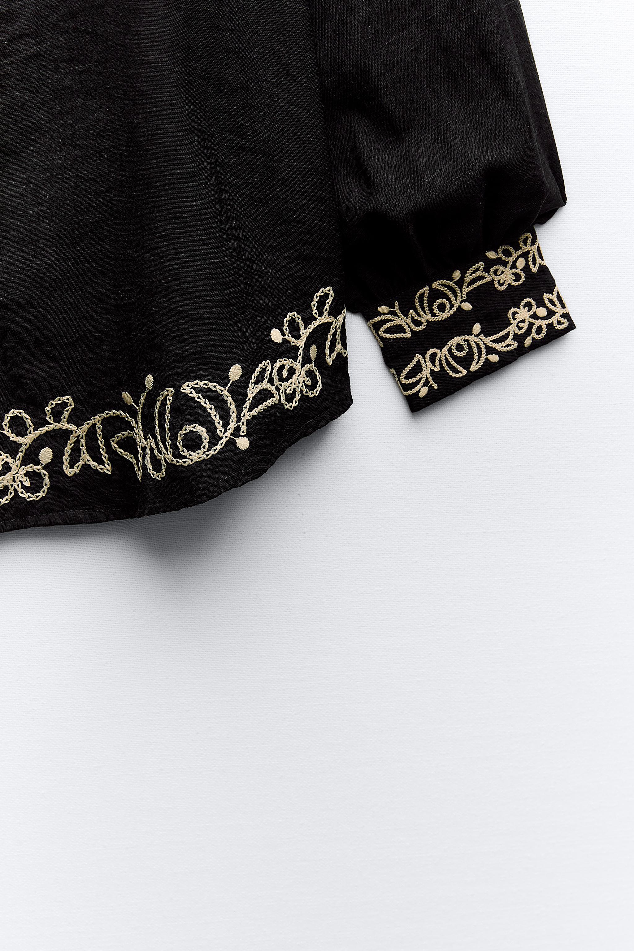 BLOUSE WITH COMBINED EMBROIDERY