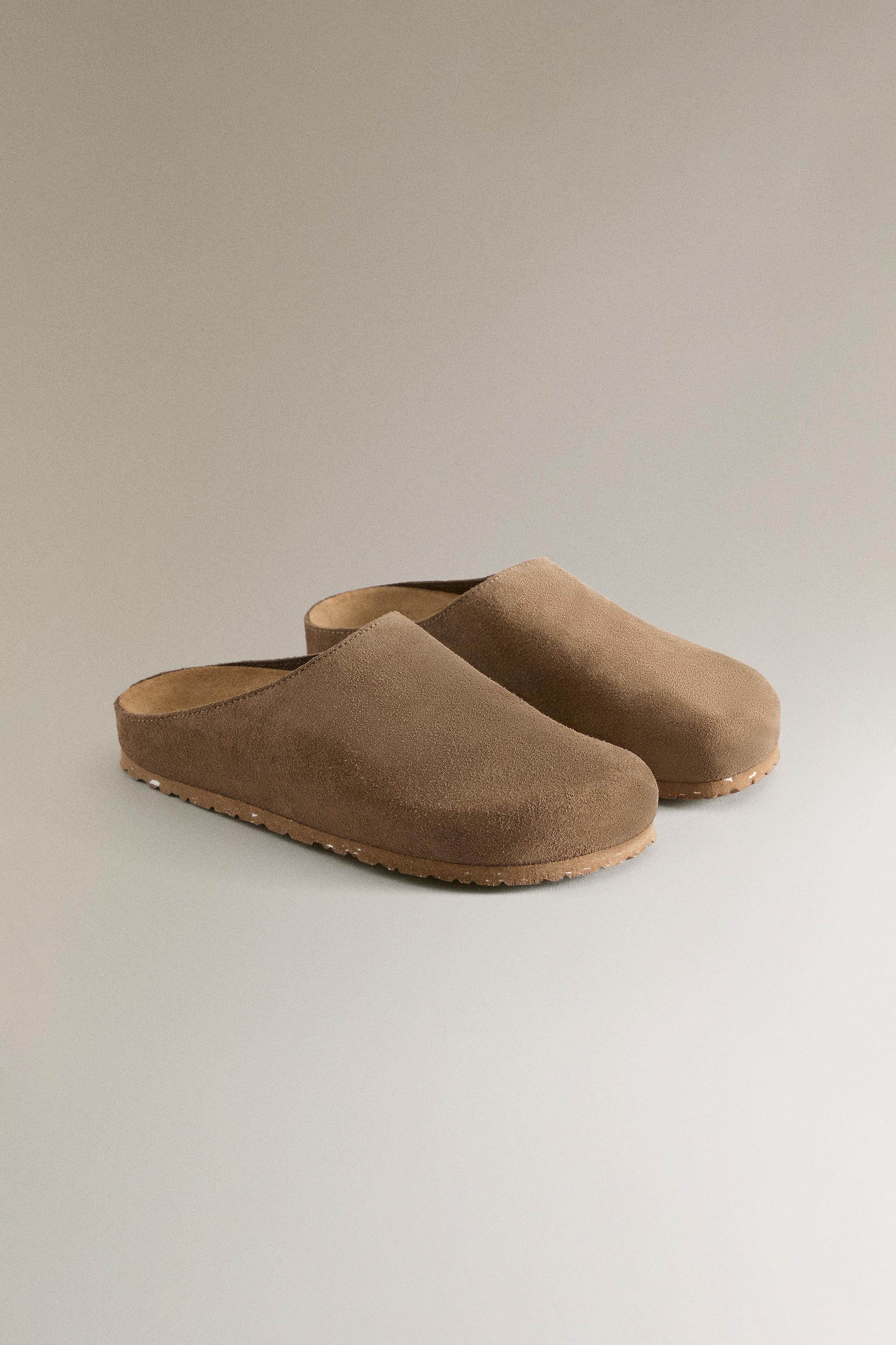 ミニマル レザー クロッグサンダル - ブラウン | ZARA Japan / 日本