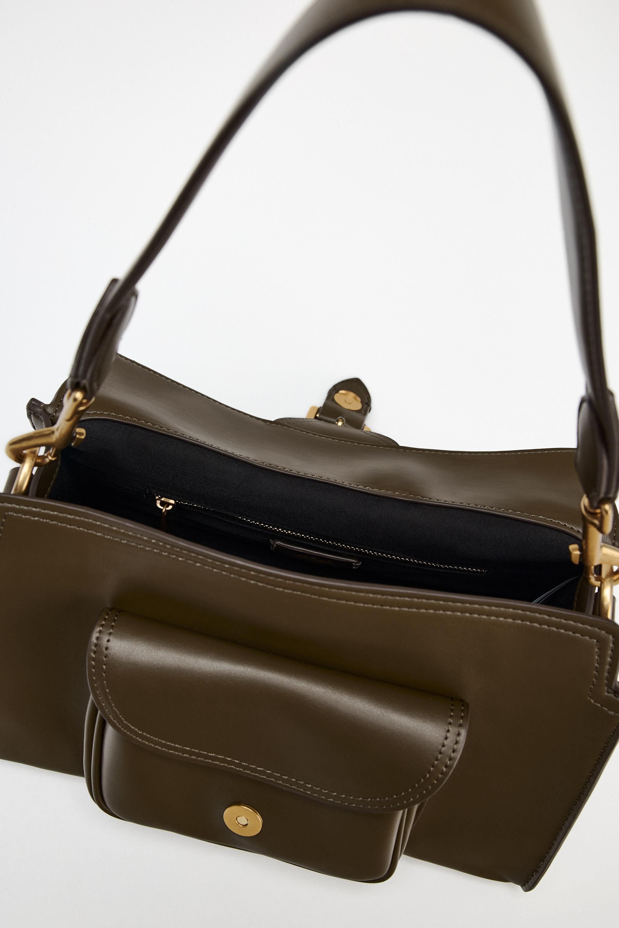 【ZARA】バックルポケットショルダーバッグ6054/510/500 BUCKLE POCKET SHOULDER BAG - Green | ZARA United States
