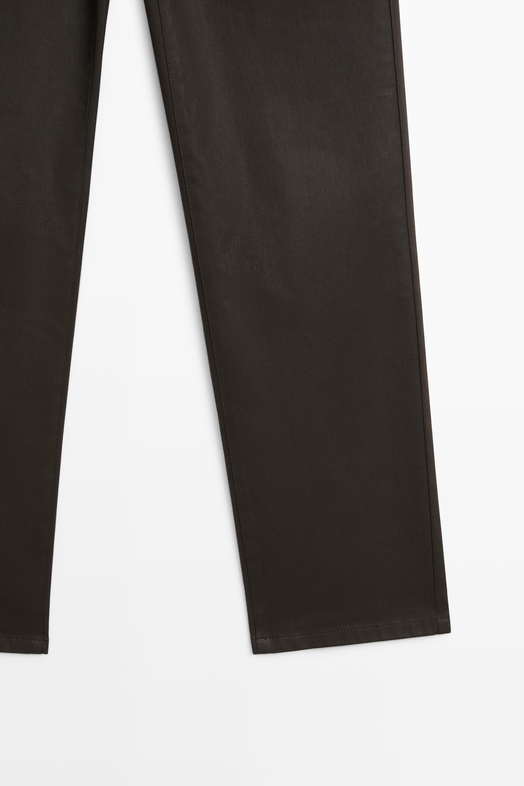 Pantalon straight enduit