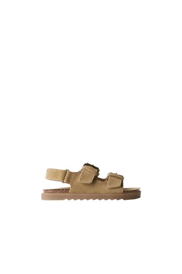 Zara LEATHER SANDALS - Camel Brown