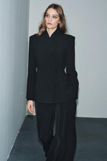 Zara FITTED BLAZER ZW COLLECTION - Black
