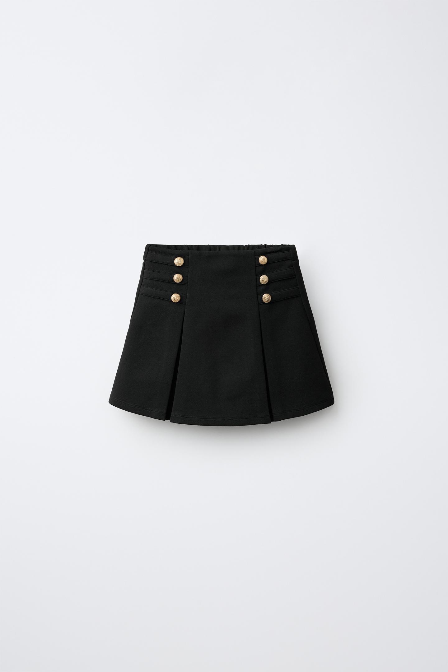 Детская юбка Zara Ponte Knit Button, цвет: Чёрный