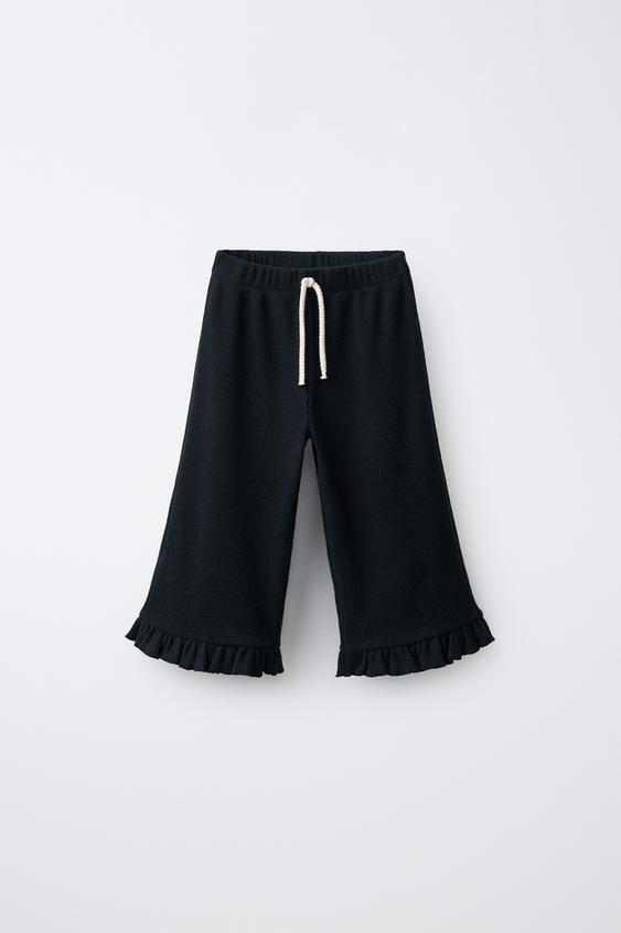 Zara SOFT TOUCH PANTALONE ZVONASTOG KROJA – antracit siva – Slika 0