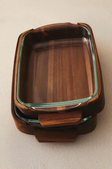 OVNFAST FAD I BORSILIKATGLAS OG TRÆ - Brun fra Zara