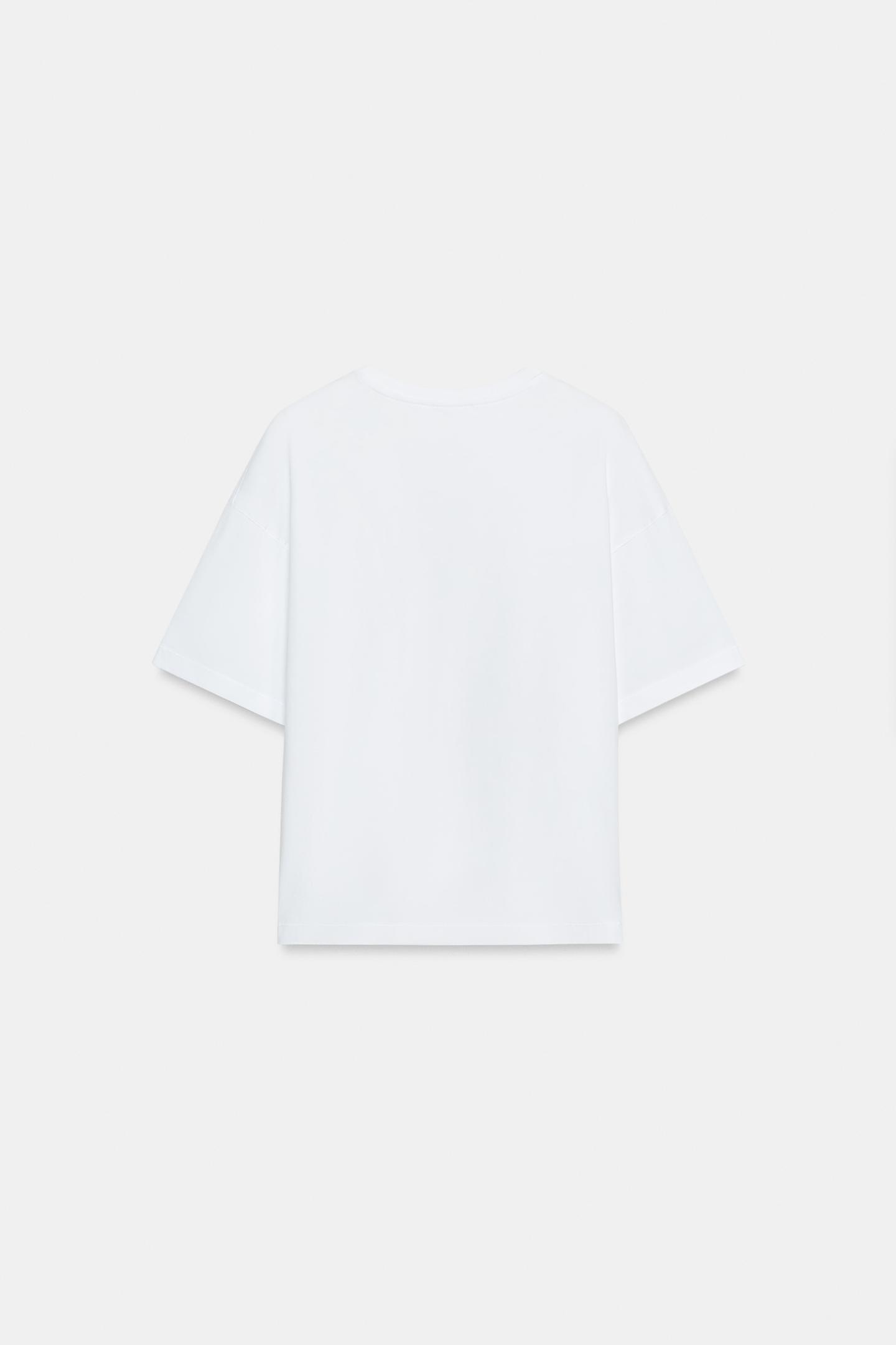 Женская футболка Zara Embossed Flower, цвет: Белый — фото 7
