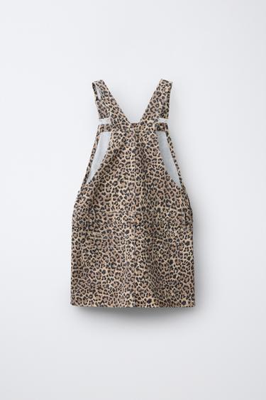 ANIMAL PRINT PINAFORE DRESS - Brown marl by Zara - Image 1