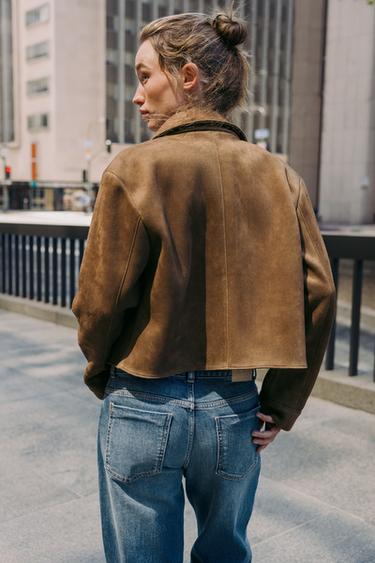 VESTE EFFET DAIM - Marron de Zara - Image 3