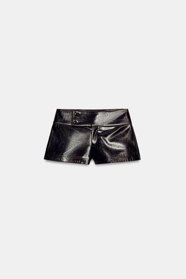 LEATHER EFFECT BERMUDA SHORTS - Brown by Zara - Image 0