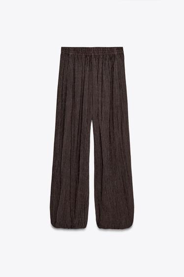PANTALON BOUFFANT STRUCTURÉ - Chocolat de Zara - Image 4