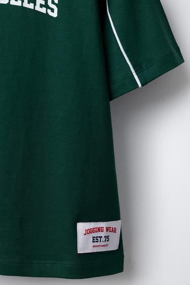 T-SHIRT JOGGING ÉTIQUETTE - Vert foncé de Zara - Image 3