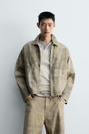 Zara 抽象印花方正版型外套 - 印花
