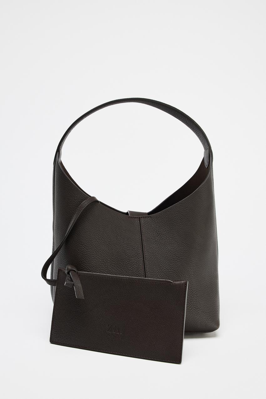 WOVEN SPLIT LEATHER FLOWER BUCKET BAG