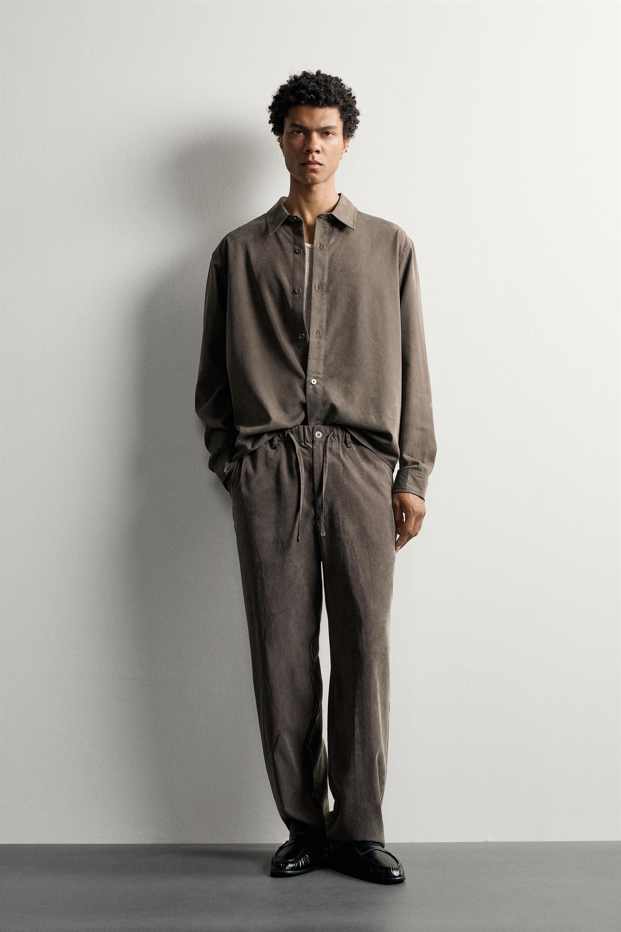 Zara DÖKÜMLÜ RELAXED FIT PANTOLON