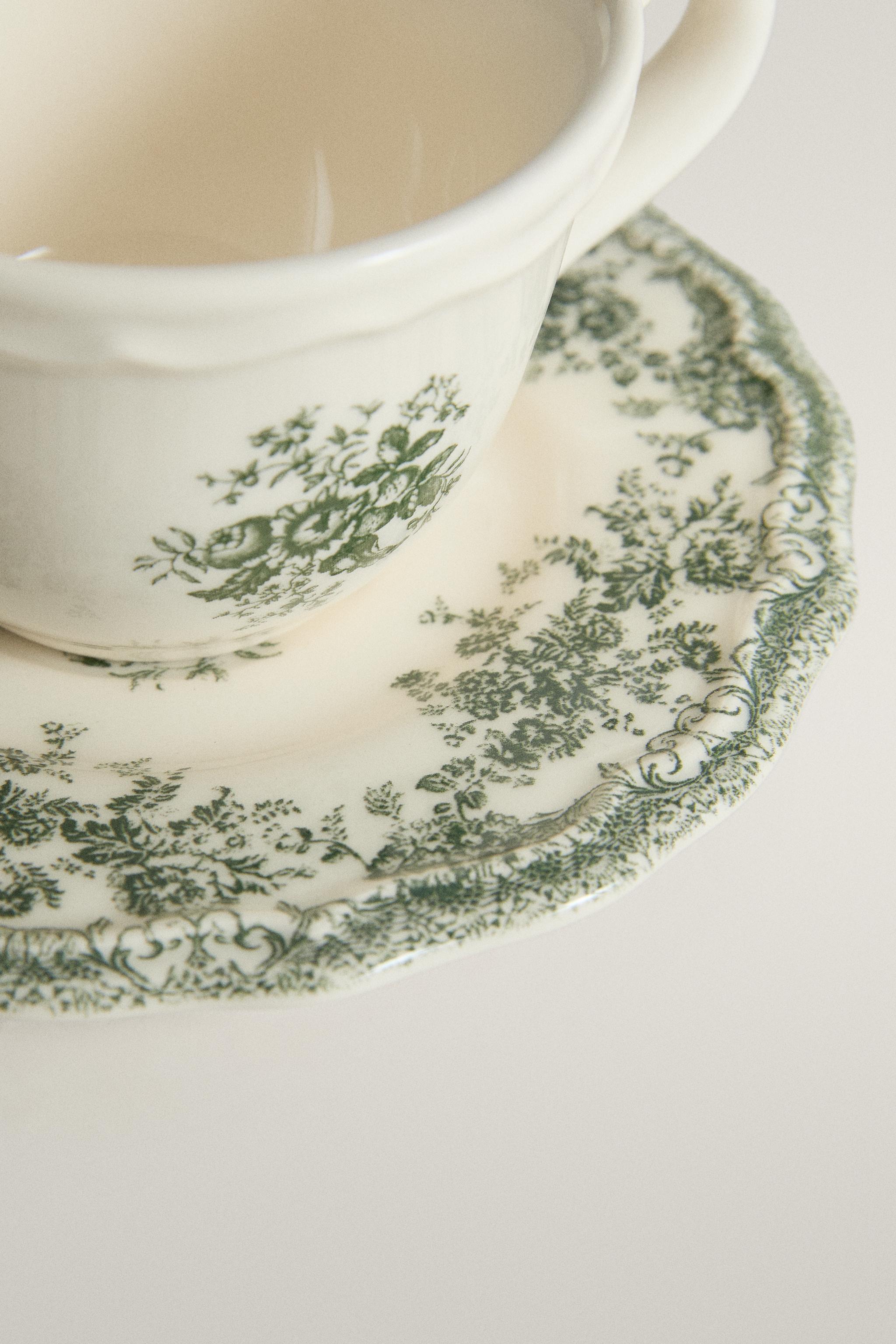 FLORAL COFFEE CUP AND SAUCER