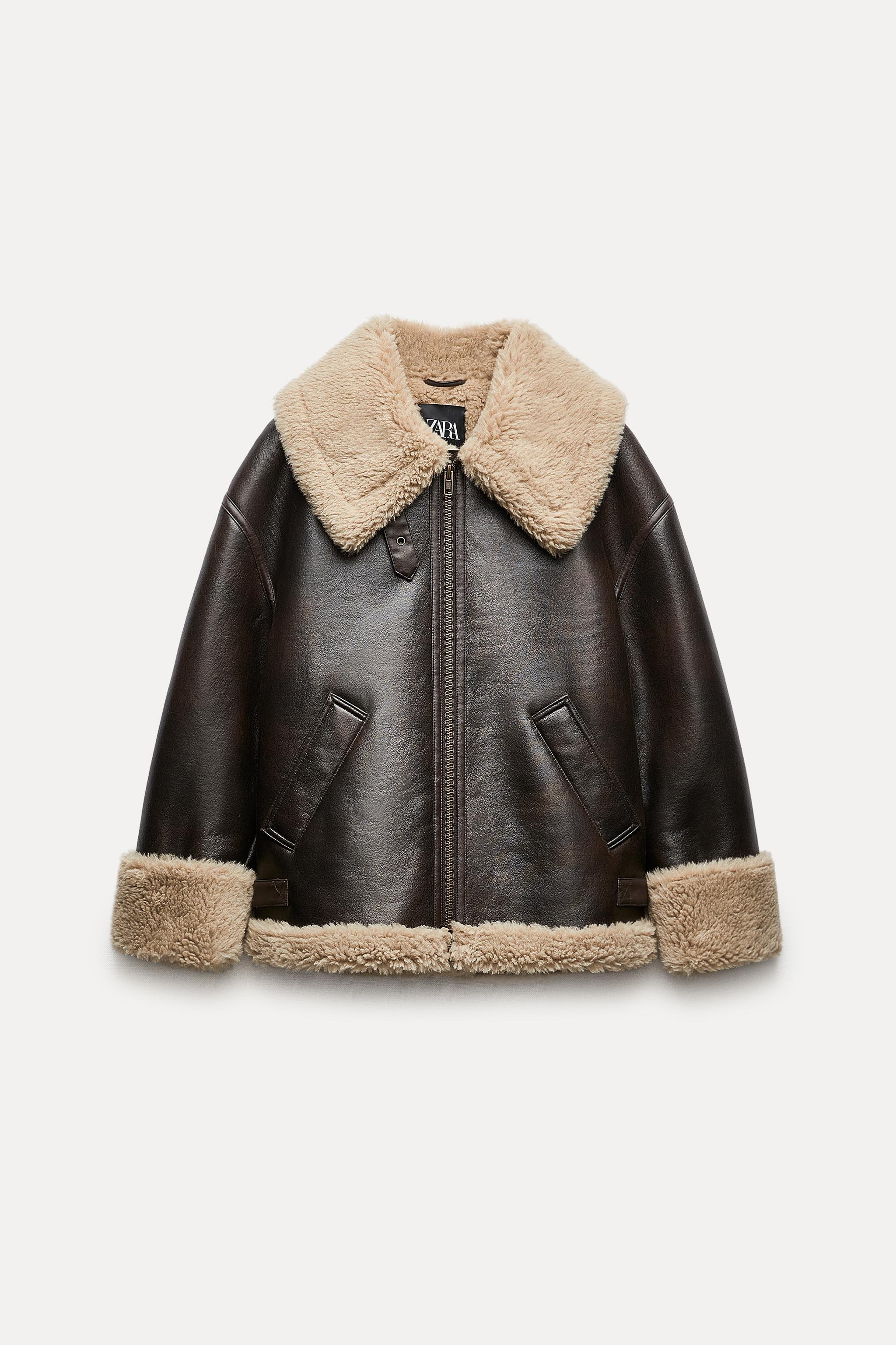 ZW COLLECTION DOUBLE-FACED BIKER JACKET - Brown | ZARA Canada