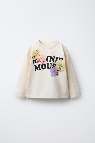 ЛОНГСЛИВ С НАШИВКАМИ MINNIE MOUSE © DISNEY — ЭКРЮ от Zara — изображение 0