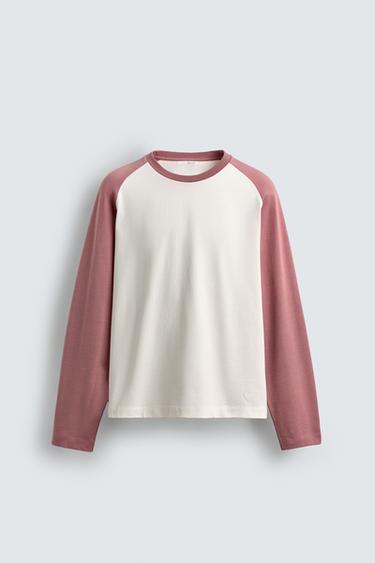LIMITED EDITION COLOUR BLOCK T-SHIRT - White / Pink by Zara