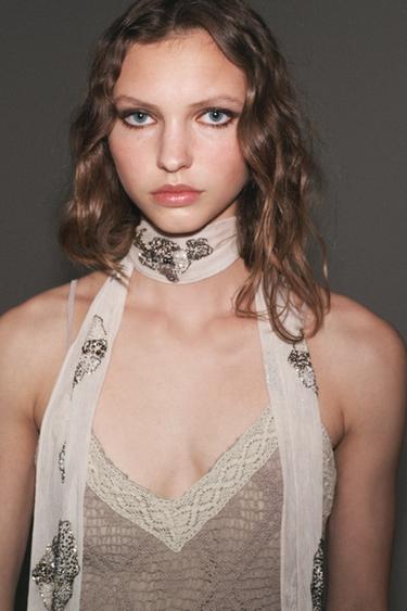 EMBROIDERED LACE DRESS - Grey by Zara - Image 5
