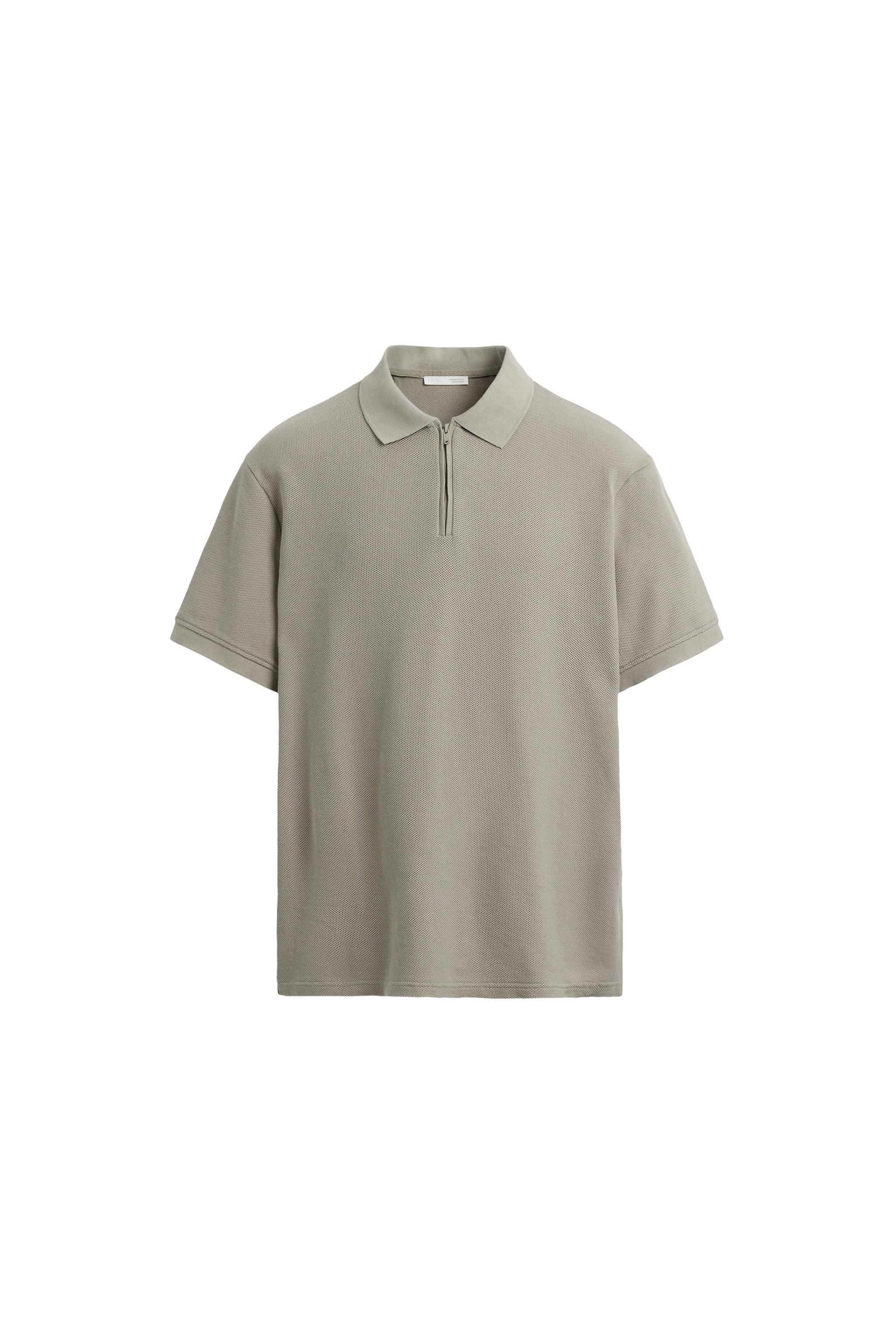 PIQUÉ TEXTURED POLO SHIRT - camel | ZARA South Africa