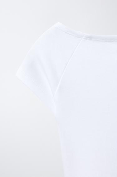 T-SHIRT UNI AVEC MODAL - Blanc de Zara - Image 3