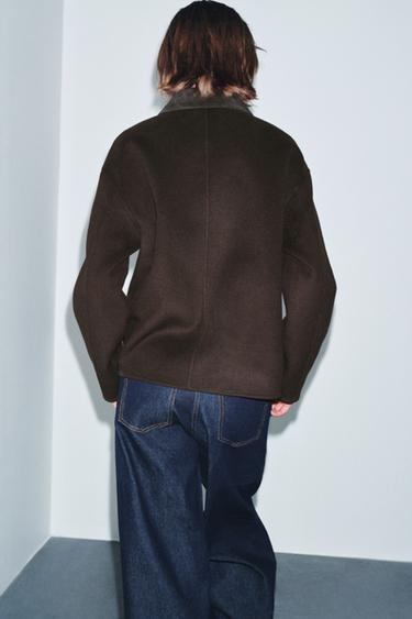 VESTE AVEC LAINE ZW COLLECTION - Marron de Zara - Image 2