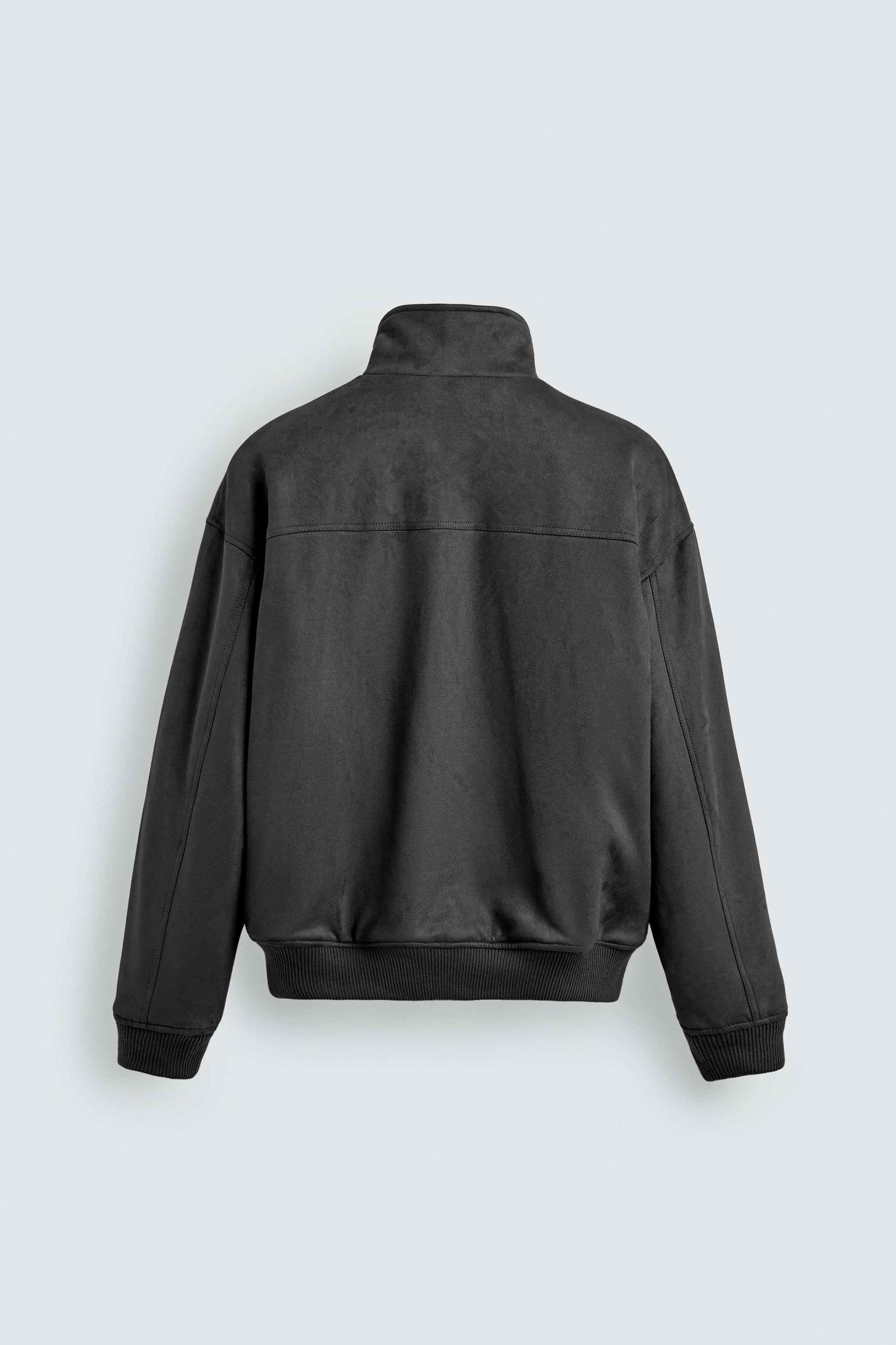 CHRISTIAN AUJARD グレー フェイクスエード ジップ ジャケット フェイクスエードジャケット - カーボングレー | ZARA Japan / 日本