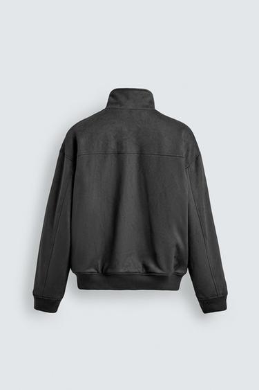 BLOUSON EFFET DAIM - Gris anthracite de Zara - Image 7