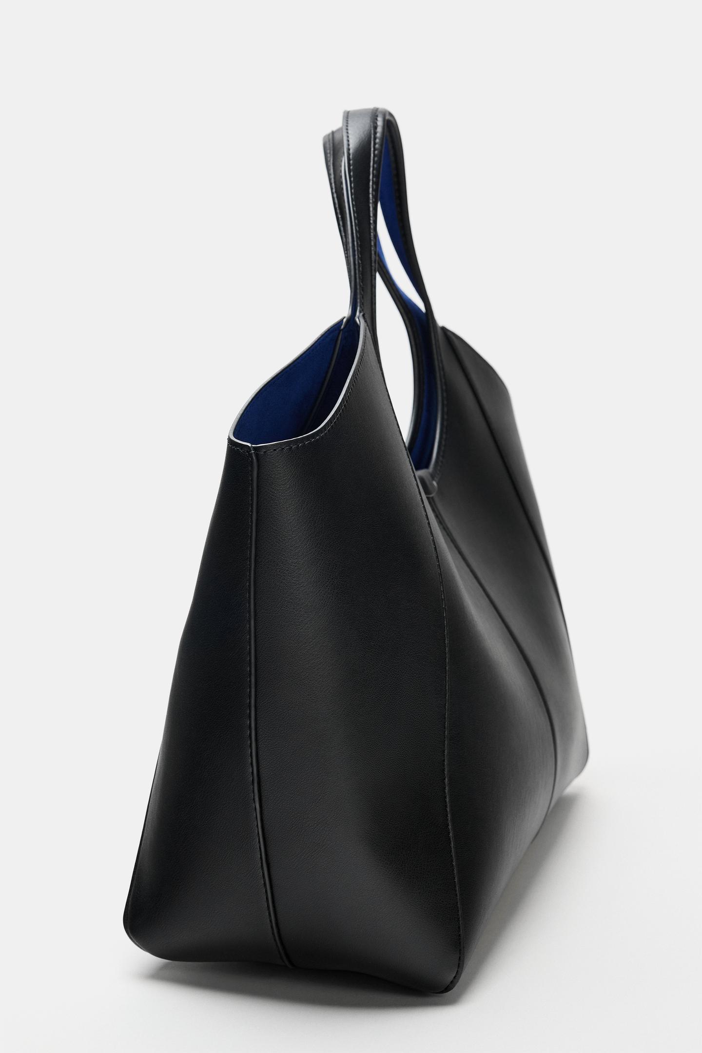 Женская сумка Zara Shopper, цвет: Чёрный — фото 6