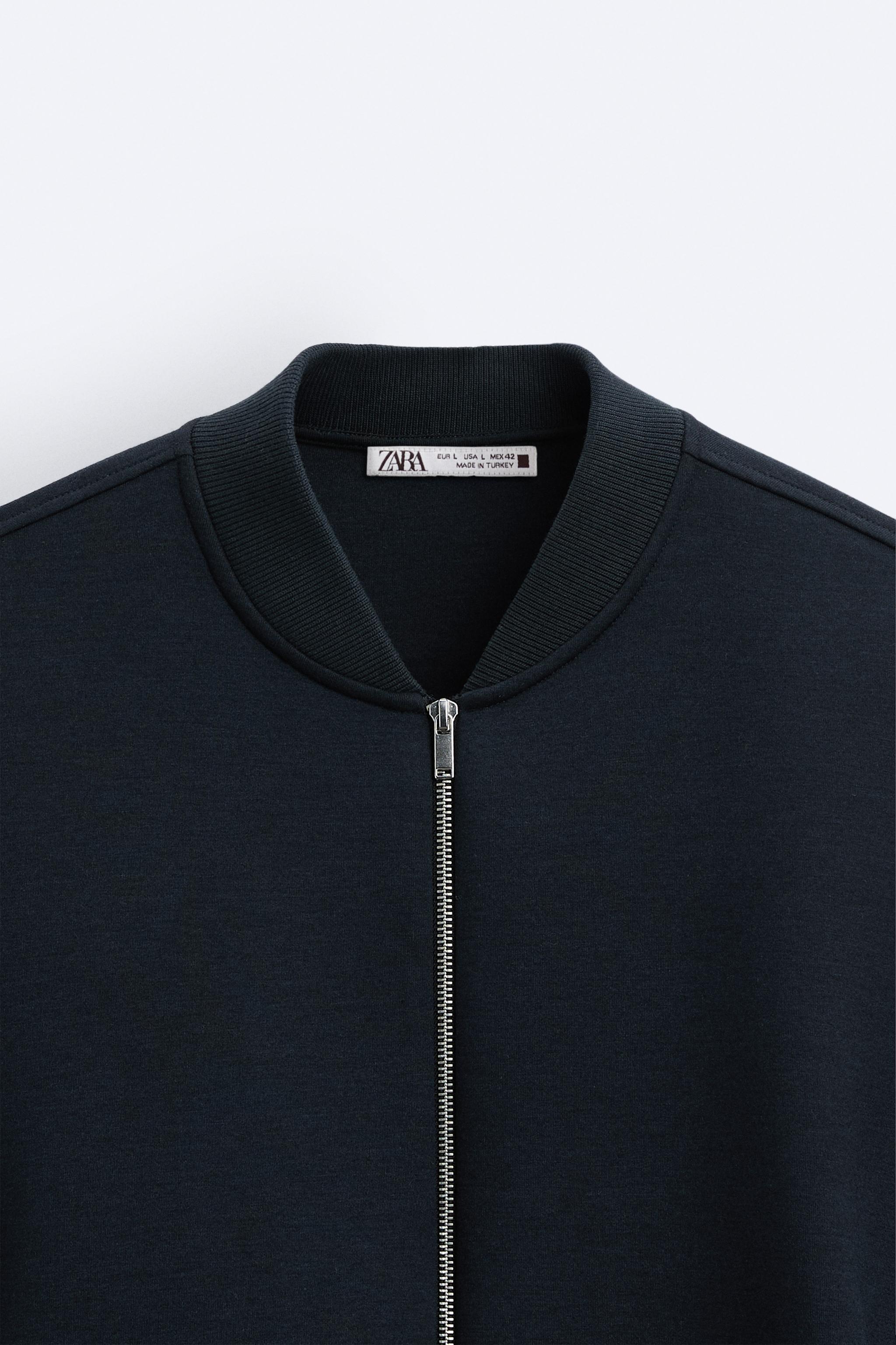 Zara men's sale navy bomber jacket