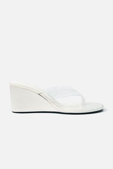 VINYL WEDGE SANDALS - white by Zara