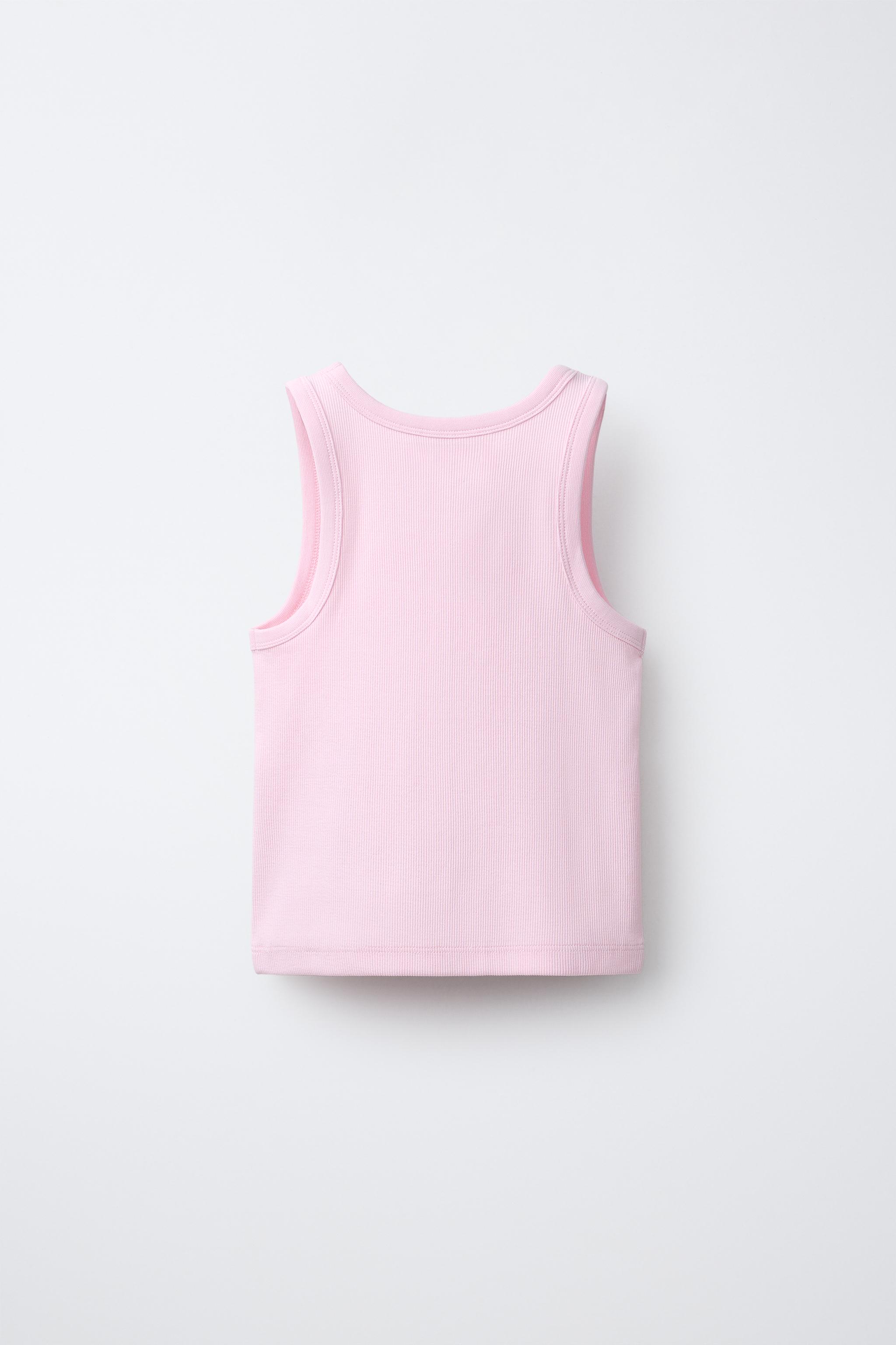 RIBBED RACERBACK T-SHIRT — Pink