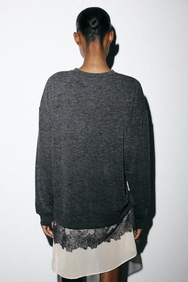 ROBE EFFET DOUX BIMATIÈRE - Gris chiné de Zara - Image 4