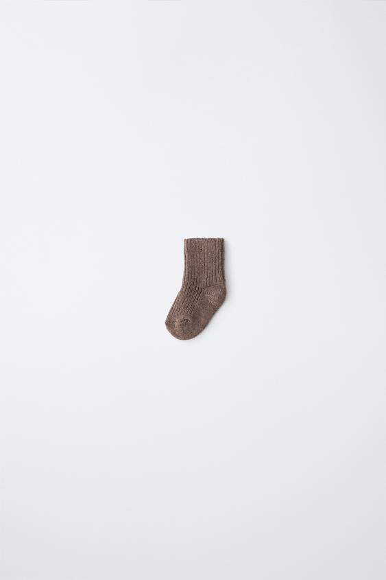 WOOL AND CASHMERE SOCKS - Brown by Zara - Image 0