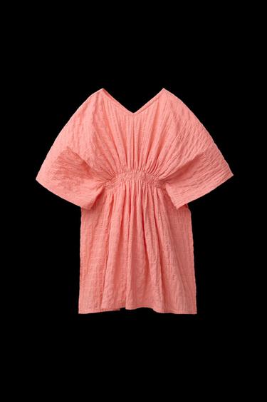 KAFTAN MIT STRUKTURMUSTER - Koralle von Zara - Bild 0