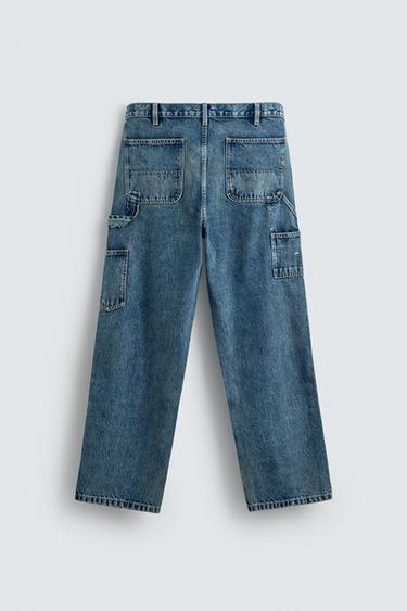 JEAN CARPENTER EFFET DÉLAVÉ - Bleu de Zara - Image 7