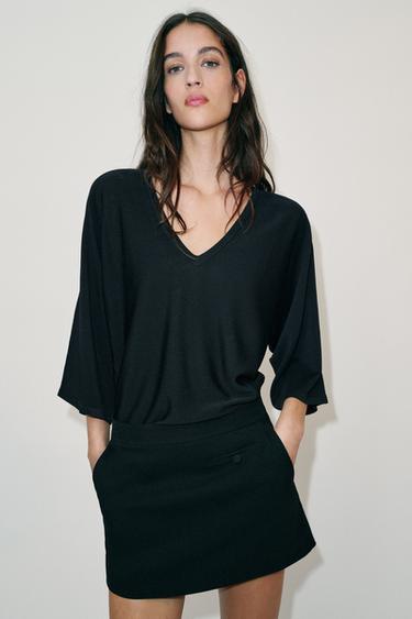 JUPE-PANTALON À POCHES - Noir de Zara - Image 4