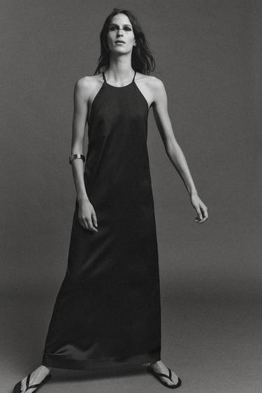 Zara ZW COLLECTION DRESS WITH BACK APPLIQUÉ - Navy blue - Image 0