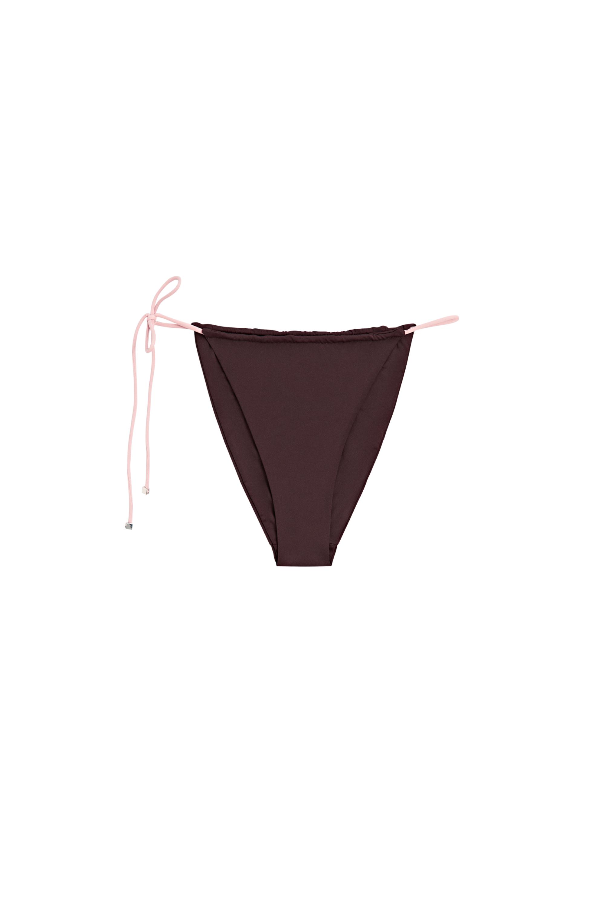 Contrast tie-side bikini bottoms — 142