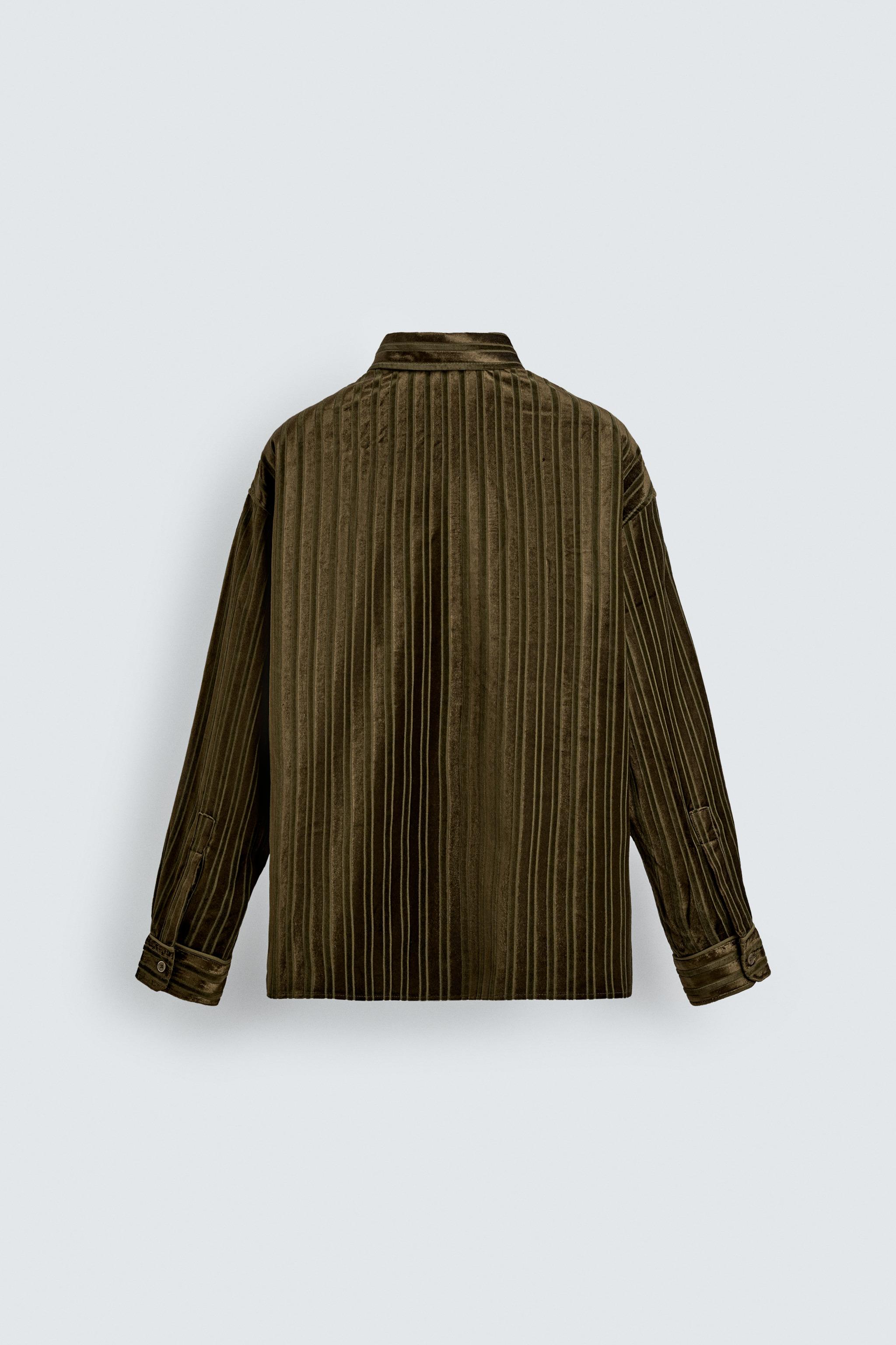 VELVET EMBOSSED STRIPED SHIRT