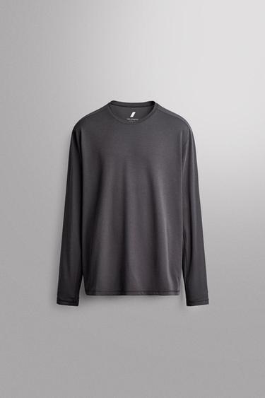 TECHNICAL LONG SLEEVE T-SHIRT - Blue / Grey by Zara